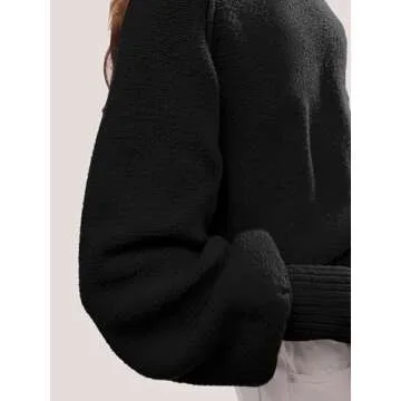 SuperPrity Long Sleeve Cropped Mock Neck Sweater