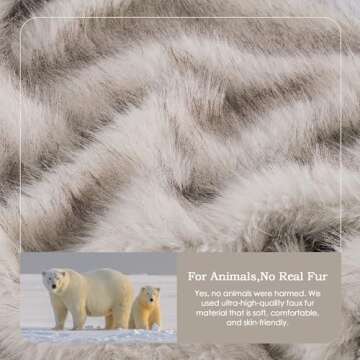 Krifey Plush Faux Fur White Throw Blanket,Luxury Thick Fluffy Blankets for Couch, Bed, Sofa,Warm Fuzzy Cozy Decorative Blankets as Birthday Gift,50"x60"