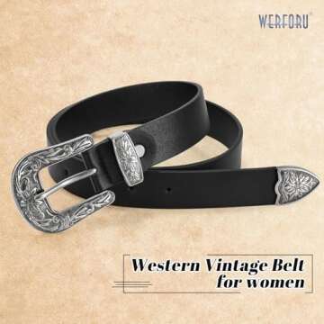 Stylish WERFORU Women Adjustable Leather Belt