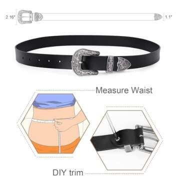 Stylish WERFORU Women Adjustable Leather Belt