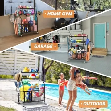 Durable PLKOW Sports Equipment Storage for Home Organization