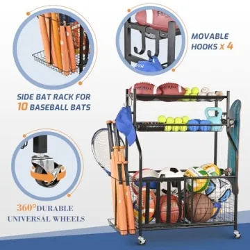 Durable PLKOW Sports Equipment Storage for Home Organization