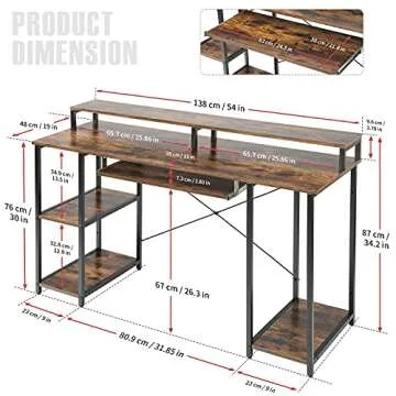 TOPSKY Computer Desk with Storage & Ergonomic Design