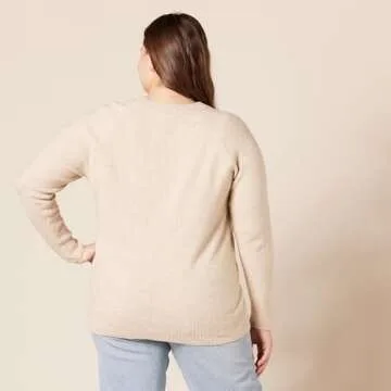 Amazon Essentials Women's Classic-Fit Soft Touch Long-Sleeve Crewneck Sweater - Beige, Small