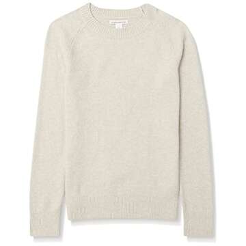 Amazon Essentials Women's Classic-Fit Soft Touch Long-Sleeve Crewneck Sweater, Beige, Small