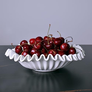 Elegant Handcrafted Ceramic Ruffle Bowl for Gifts