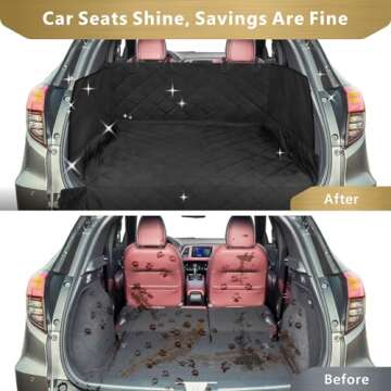 F-color SUV Cargo Liner for Dogs - Waterproof Pet Cargo Liner with Side Flaps, Comfort Dog Cargo Cov...