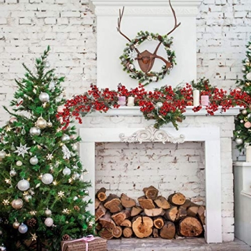 DearHouse 6FT Red Berry Christmas Garland for Holiday Decor