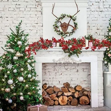 DearHouse 6FT Red Berry Christmas Garland for Holiday Decor