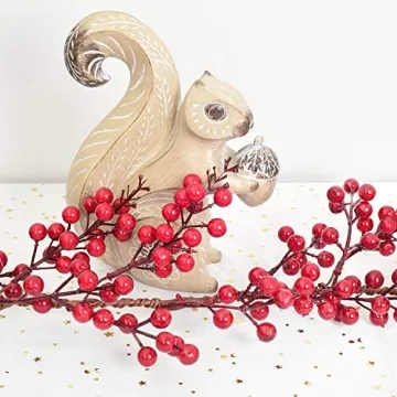 DearHouse 6FT Red Berry Christmas Garland for Holiday Decor