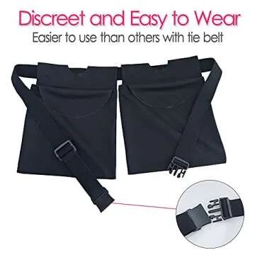 Mastectomy Drain Holder After Tummy Tuck Bag Drainage Pockets Belt for Breast Cancer Surgery JP Drain Bulbs Nephrostomy Post Surgical Recovery Black