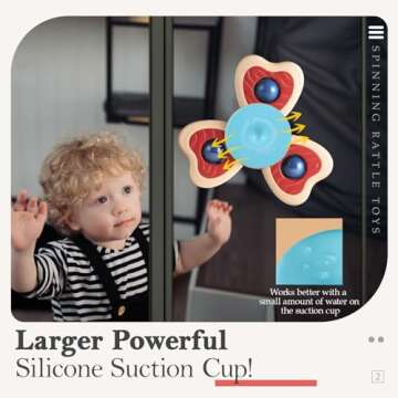 ALASOU 3PCS Suction Cup Spinner Toys for 1 Year Old Boy Girl|Spinning Top Baby Toys 12 18 Months|1 2...