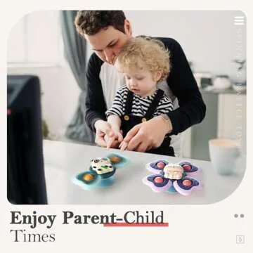 ALASOU 3PCS Suction Cup Spinner Toys for 1 Year Old Boy Girl|Spinning Top Baby Toys 12 18 Months|1 2 Year Old Boy Birthday Gift|Baby Bath Toys for Kids Ages 1-3|Sensory Toys for Toddlers 1-3