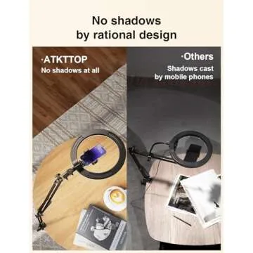 Overhead Phone Mount for Recording,Clip-on Overhead Phone Holder[Anti-Shaking] with 10.5" Ring Light,Content Creator Essentials Overhead Tripod for iPhone for Video Recording