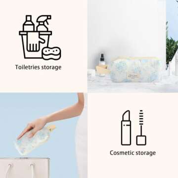 LYDZTION Cute Quilted Makeup Bag for Travel Essentials