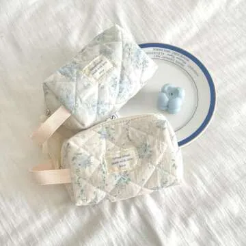 LYDZTION Cute Quilted Makeup Bag for Travel Essentials