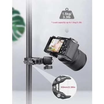 Camera Clamp Mount Accessories for Action Camera - ULANZI R099 Super Clamp Ball Head Mount 1.5kg/3.3...