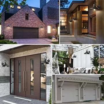 Set of 2 Gooseneck Outdoor Wall Lights Fixtures,Dusk to Dawn Motion Sensor Farmhouse Wall Sconce Barn Lamp for Patio,Adjustable Exterior Porch Light Wall Mount Lighting Black with Rotary Dial Control