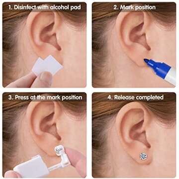 Anzero 2 Pcs Ear Piercing Kit - Safe At Home Ear Piercing