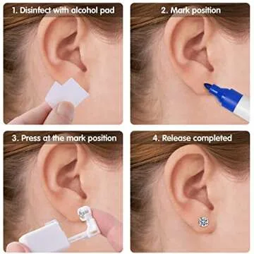 Anzero 2 Pcs Ear Piercing Kit - Safe At Home Ear Piercing