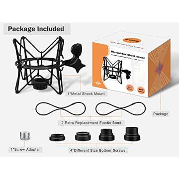 Boseen Microphone Shock Mount Mic Holder - Anti Vibration Spider Shockmount Compatible with Many Condenser Mics Like AT2020 MXL 770 MXL 990 Samson G Track Pro Rode Procaster NT1-A Neumann U87 etc.