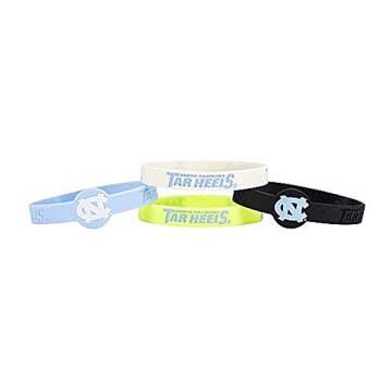 Aminco North Carolina 4-Pack Silicone Bracelets - Team Colors