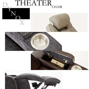 Comfortable DYNOX Power Theater Recliner with USB Ports