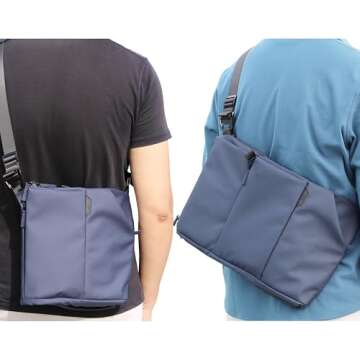 Vesty3.0 iPad tablet crossbody sling bag can transform into 16 inch laptop shoulder bag messenger ba...