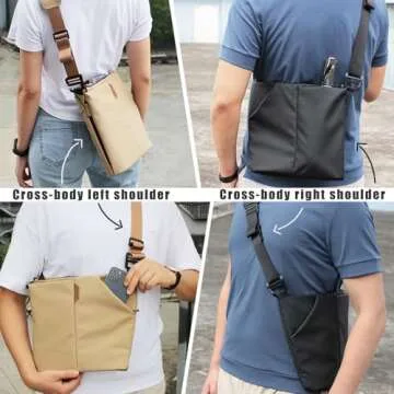 Vesty3.0 iPad tablet crossbody sling bag can transform into 16 inch laptop shoulder bag messenger bag water-repellent anti-theft computer handbag slim briefcase with iPhone pocket, for men & for women