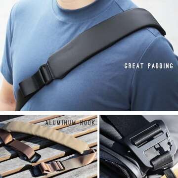 Vesty3.0 iPad tablet crossbody sling bag can transform into 16 inch laptop shoulder bag messenger bag water-repellent anti-theft computer handbag slim briefcase with iPhone pocket, for men & for women