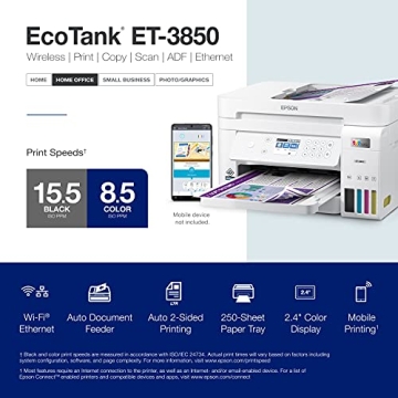 Epson EcoTank ET-3850 Wireless All-in-One Printer