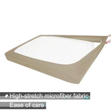 Box Spring Cover Queen Size - Jersey Knit & Stretchy Wrap Around 4 Sides Bed Skirt for Hotel & Home - Queen/Queen XL, Taupe