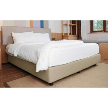Box Spring Cover Queen Size - Jersey Knit & Stretchy Wrap Around 4 Sides Bed Skirt for Hotel & Home - Queen/Queen XL, Taupe