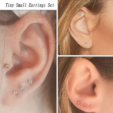 Comfy Flat Back Silver Stud Earrings Set for All