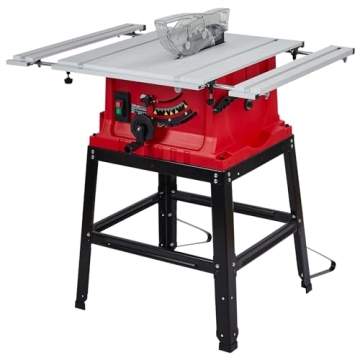 10" 15A 5000RPM Portable Table Saw with Stand & Safety Features
