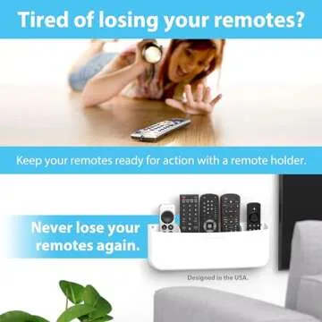 TotalMount Hole-Free Remote Holder – Eliminates The Need to Drill Holes in Your Wall (Premium Whit...