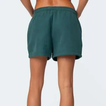 Mtsebmves Women 2 Piece Outfits Sweatsuit Shorts Sets Bow Print Long Sleeve Hoodie Shorts Lounge Sweat Set with Pockets (Dark Green, S)