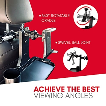 Macally Car Tablet Holder with 360° Rotation & Tray