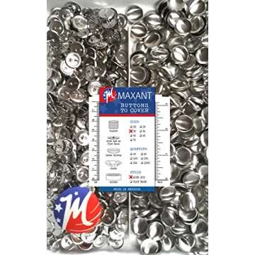 100 Self Cover Buttons with Wire Eyes - Easy DIY Tool Included