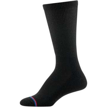 MediPeds womens Peds Crew With Non-binding Top Cushion 4 Pairs diabetic socks and shoe insoles, Black, Men s 6-9 Women 7-10 US