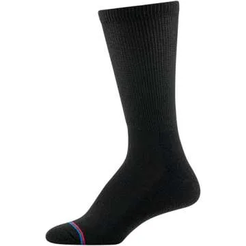 MediPeds womens Peds Crew With Non-binding Top Cushion 4 Pairs diabetic socks and shoe insoles, Black, Men s 6-9 Women 7-10 US