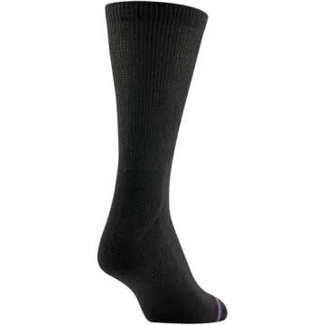 MediPeds womens Peds Crew With Non-binding Top Cushion 4 Pairs diabetic socks and shoe insoles, Black, Men s 6-9 Women 7-10 US