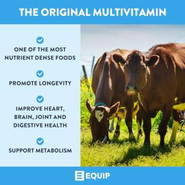 Equip Foods Grass-Fed Beef Liver | Natural Desiccated Beef Liver Supplement | Support Heart Health, ...