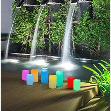 Enido 9 Pcs Color Changing Flameless Candles, Battery Operated LED Candles with Remote and Timer for Fall Decor, Holiday Decor (D: 3'' x H: 4''5''6'')