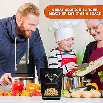 Chickpeas, Yellow Single Roasted Unsalted, No Salt and No Oil added, Tasty Snack, Plant-Based Protein, Garbanzo Beans, All Ages, Packed in a Resealable Pouch Bag of 5 lbs. (80 oz.) by Presto Sales LLC