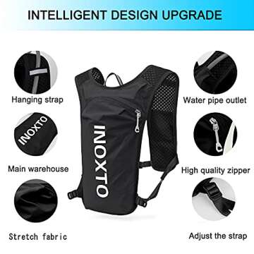 INOXTO Running Hydration Vest Backpack - Lightweight Insulated Pack with 1.5L Water Bladder for Hiki...
