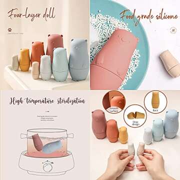 OESSUF Russian Nesting Dolls for Kids Silicone Easter Toys Matryoshka Doll Montessori Educational To...