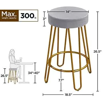 Stylish Yaheetech Velvet Bar Stools for Modern Homes