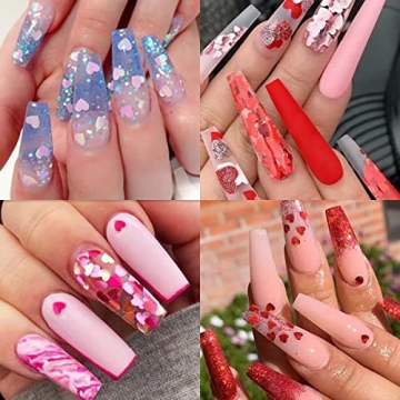 12 Grids Heart Nail Art Stickers for Creative Decoration