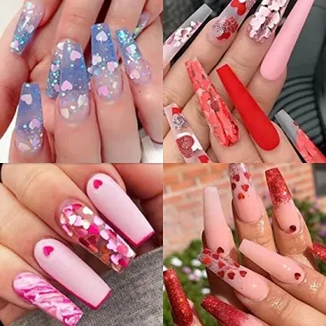 12 Grids Heart Nail Art Stickers for Creative Decoration
